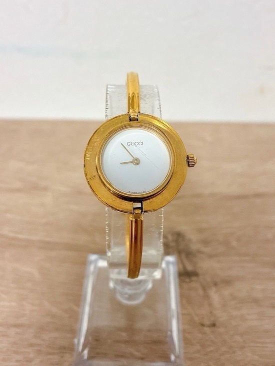 Gucci Accessories - Gucci Gold-Tone Women's Bangle Watch with White Dial
